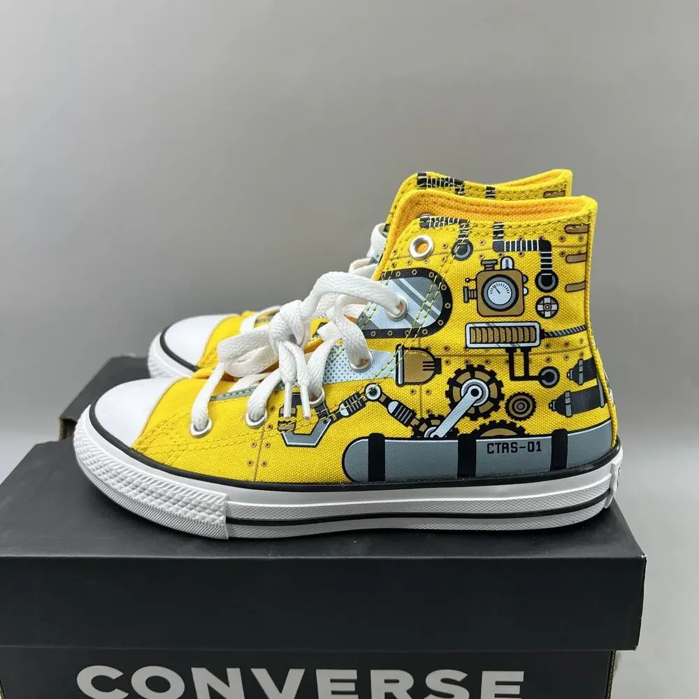 Converse CTAS Summer Submarine Shoes Youth Size 1.5 Yellow High Top Sneakers NEW